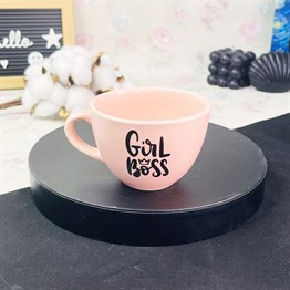 Girl Boss Tasarımlı Pembe Çay Fincanı Toptan